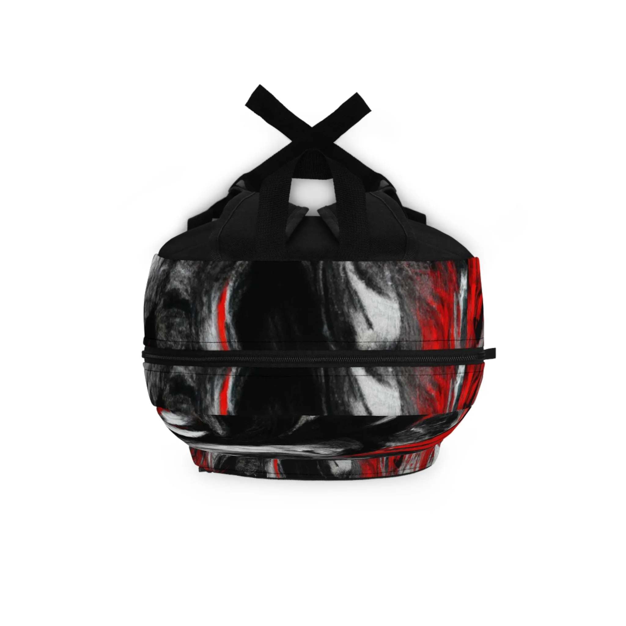 Backpack Work/school/leisure - Waterproof - Decorative Black Red White Abstract Seamless Pattern