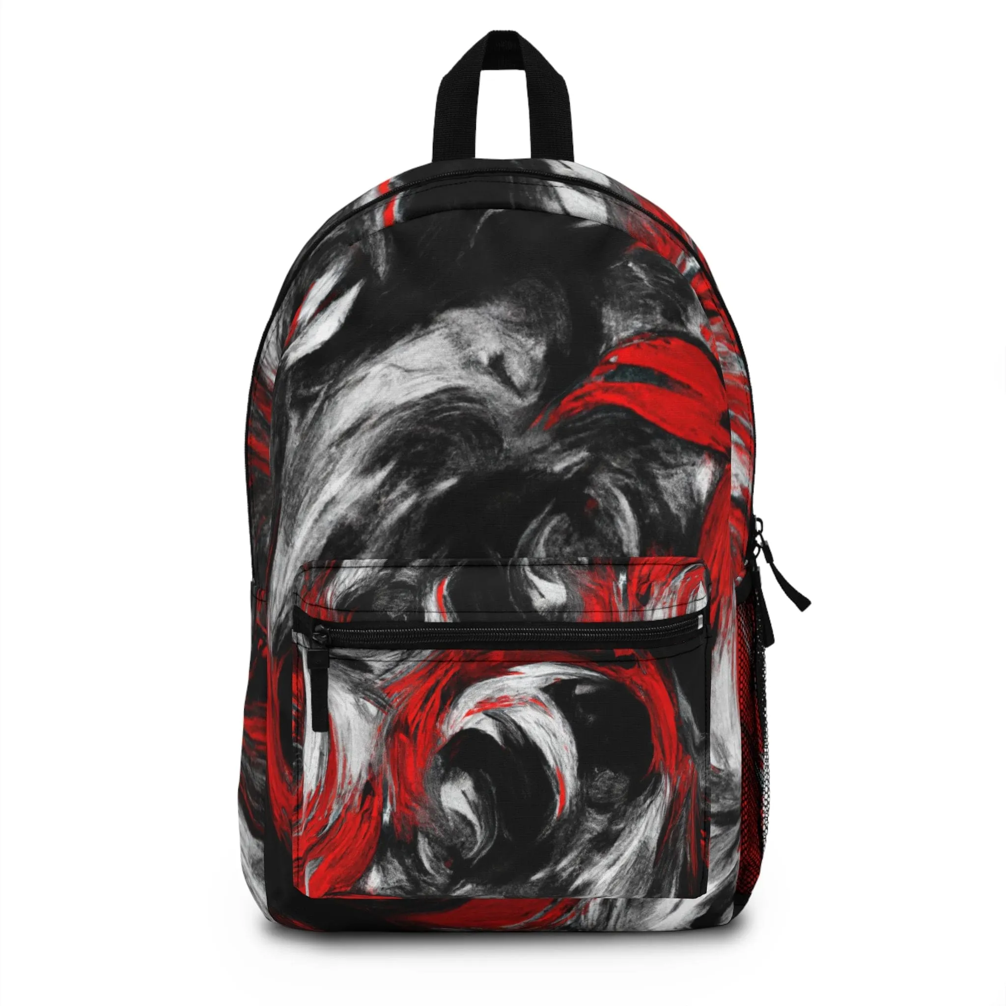 Backpack Work/school/leisure - Waterproof - Decorative Black Red White Abstract Seamless Pattern
