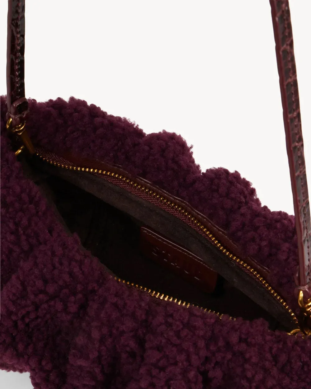 Bean Shearling Convertible Bag Plum
