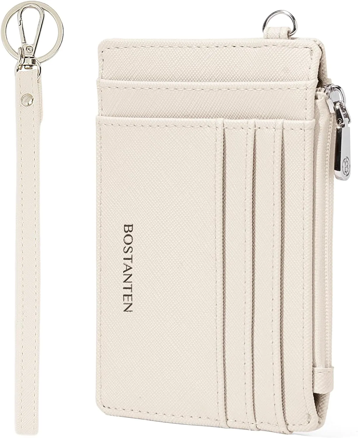 BOSTANTEN Small Wallet For Women RFID Leather Credit Card Holder Slim Wristlet Keychain Wallet With Zipper Pocket