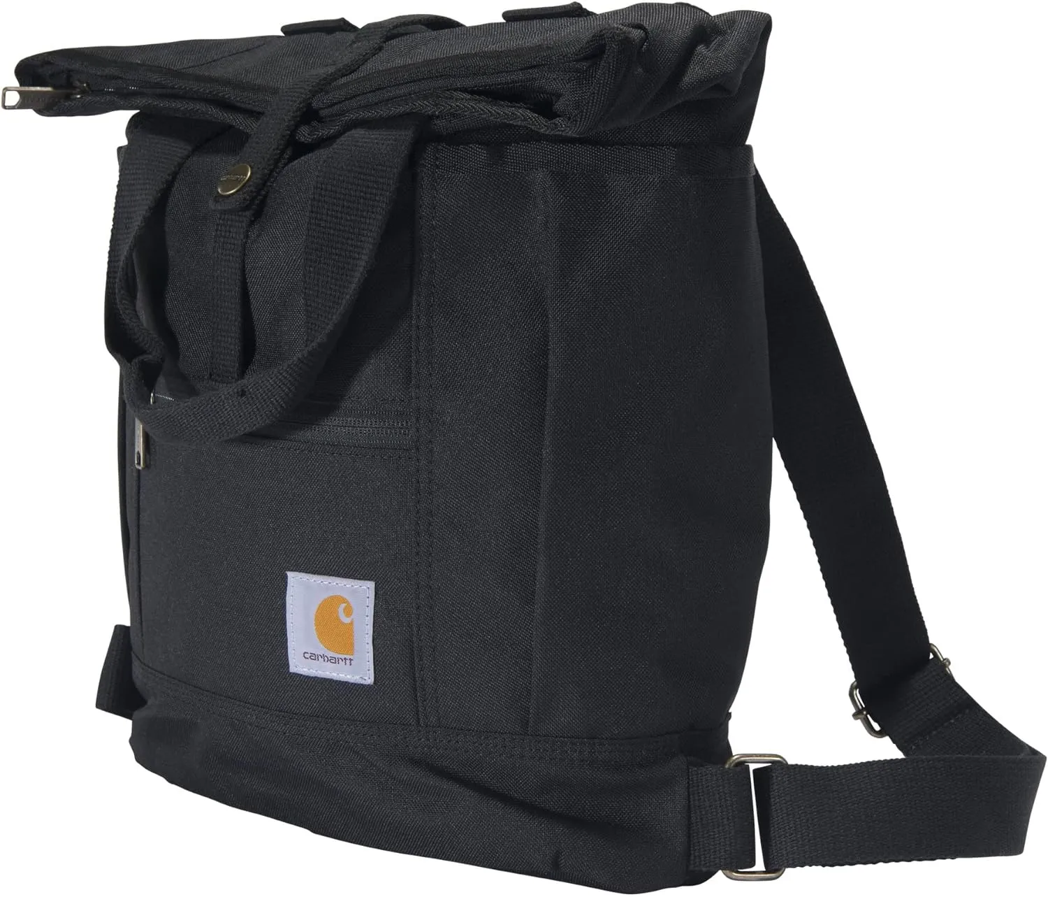 Carhartt Convertible, Durable Tote Bag with Adjustable Backpack Straps and Laptop Sleeve, Black, One Size