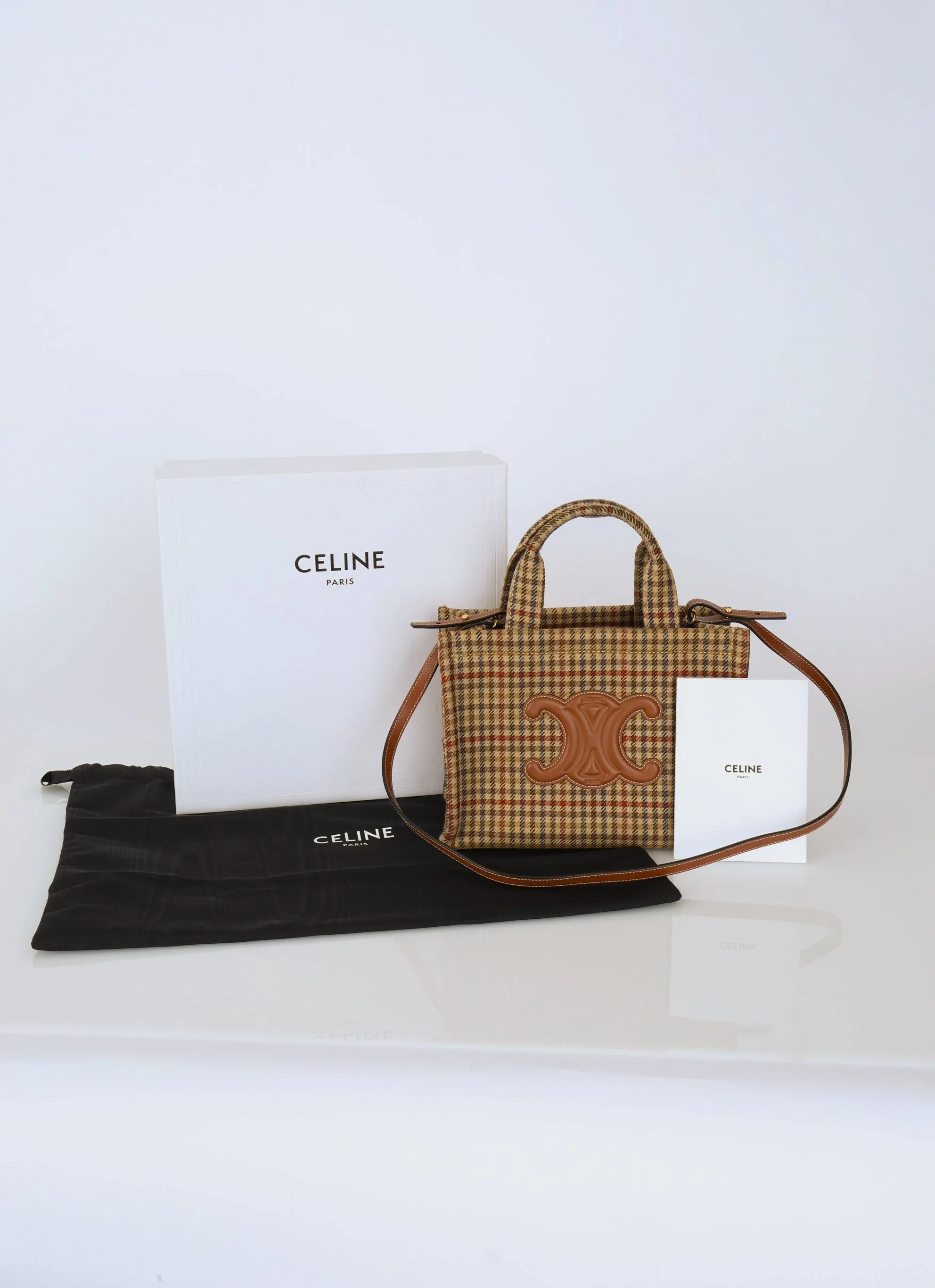 Celine Tweed Canvas Thais Mini Tote