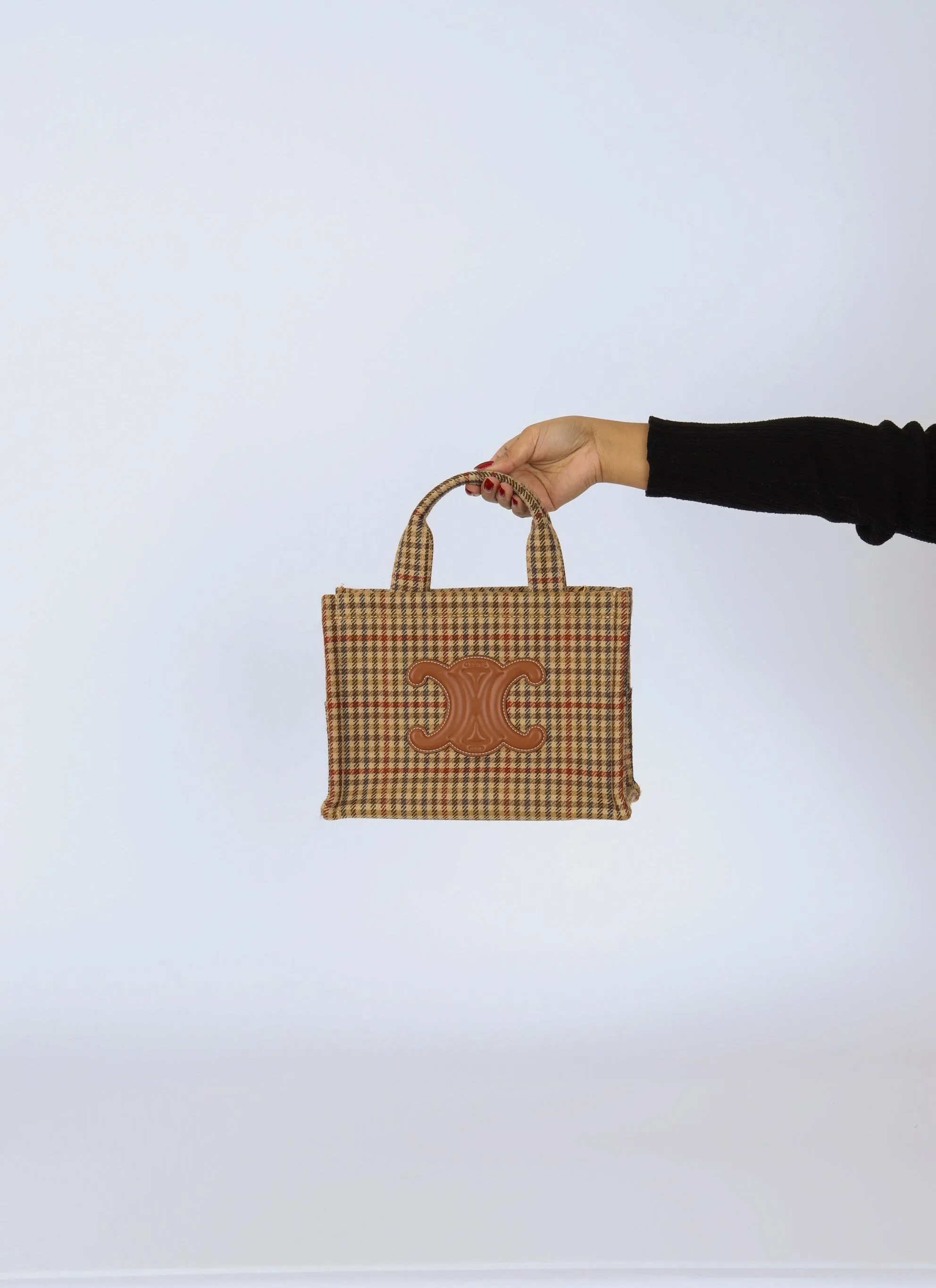 Celine Tweed Canvas Thais Mini Tote