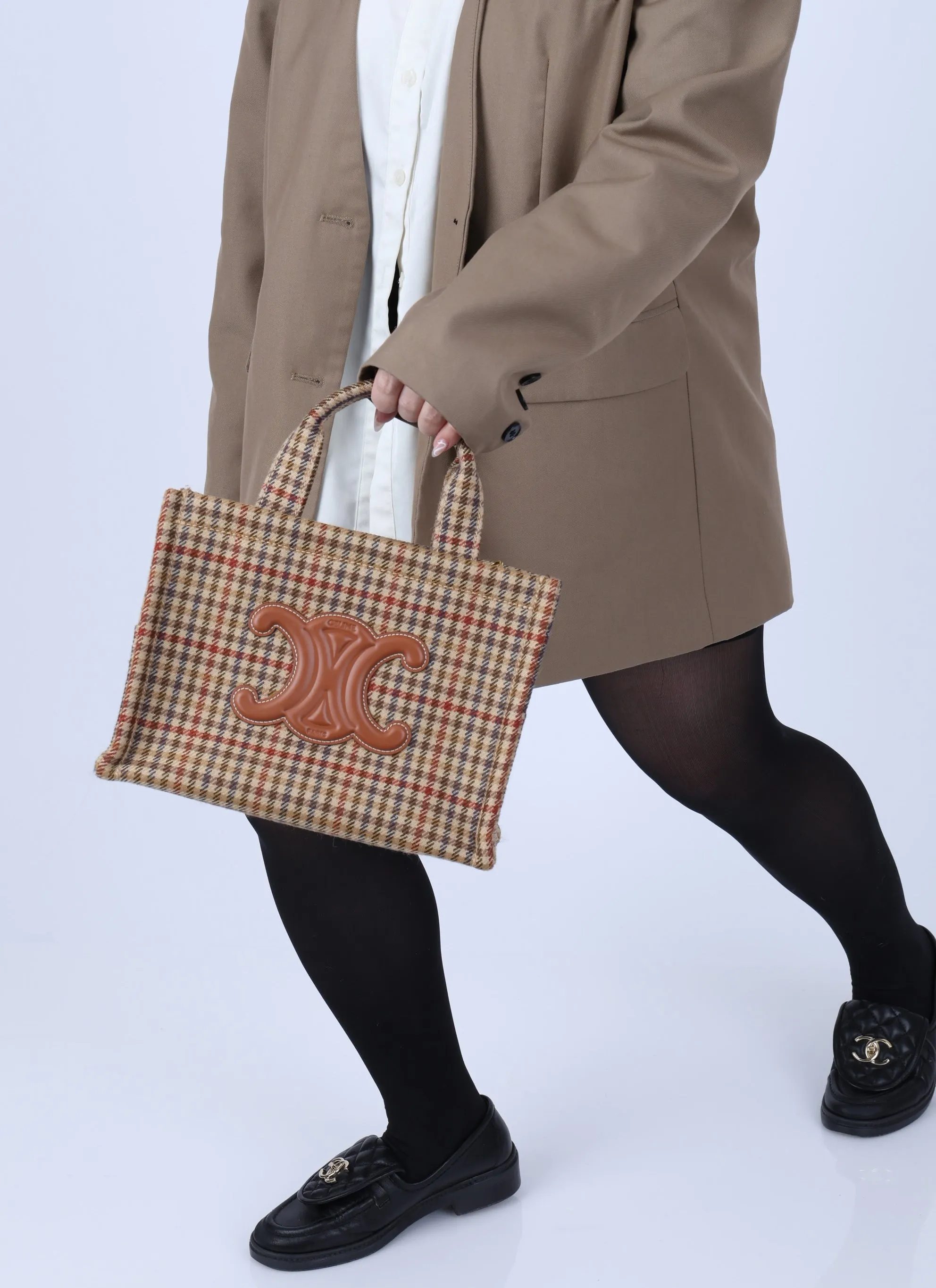 Celine Tweed Canvas Thais Mini Tote