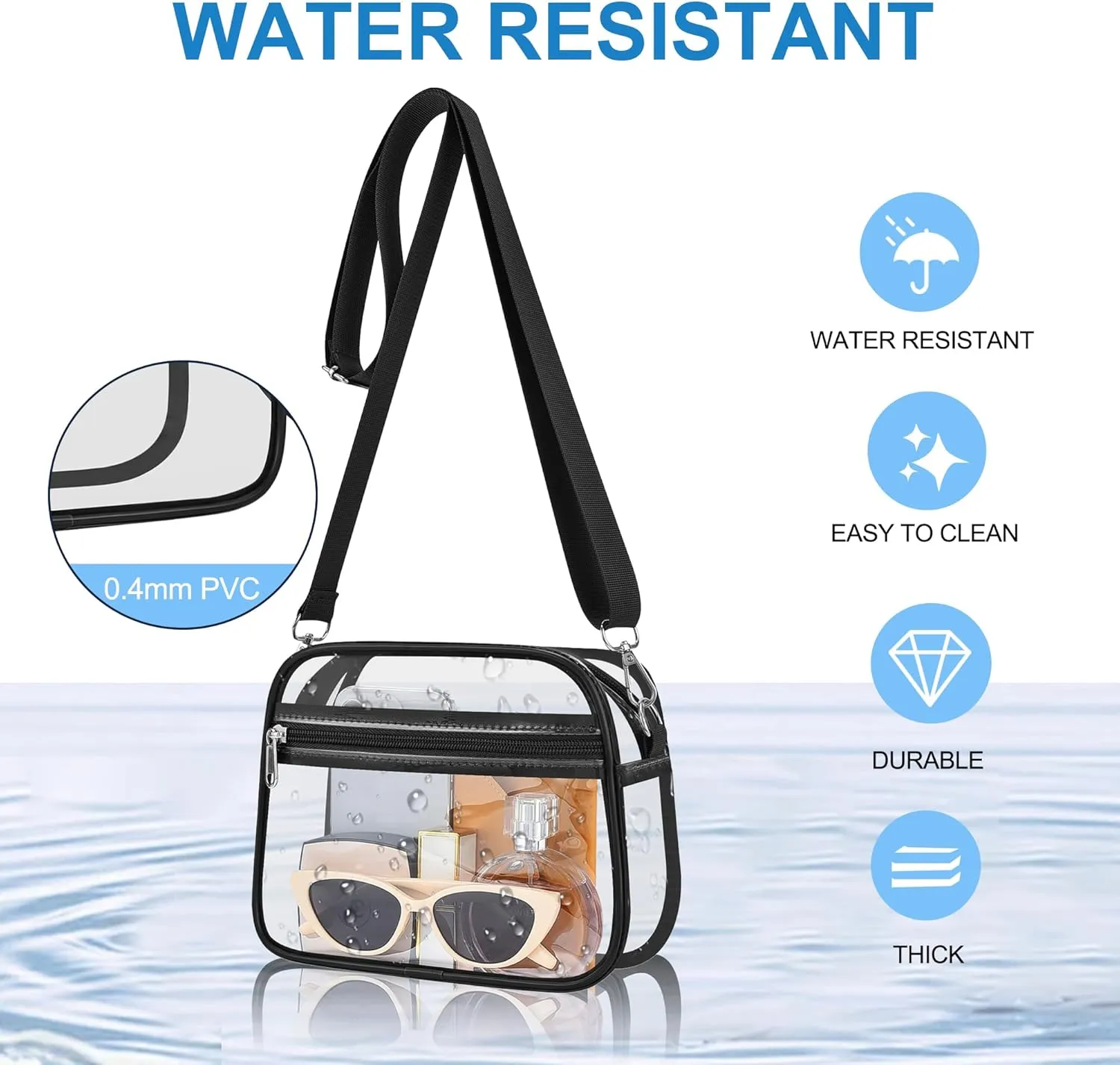 Clear Bag for Stadium Events Mini Small Clear Purse Clear Bag for Stadium Events Concert Sport Work