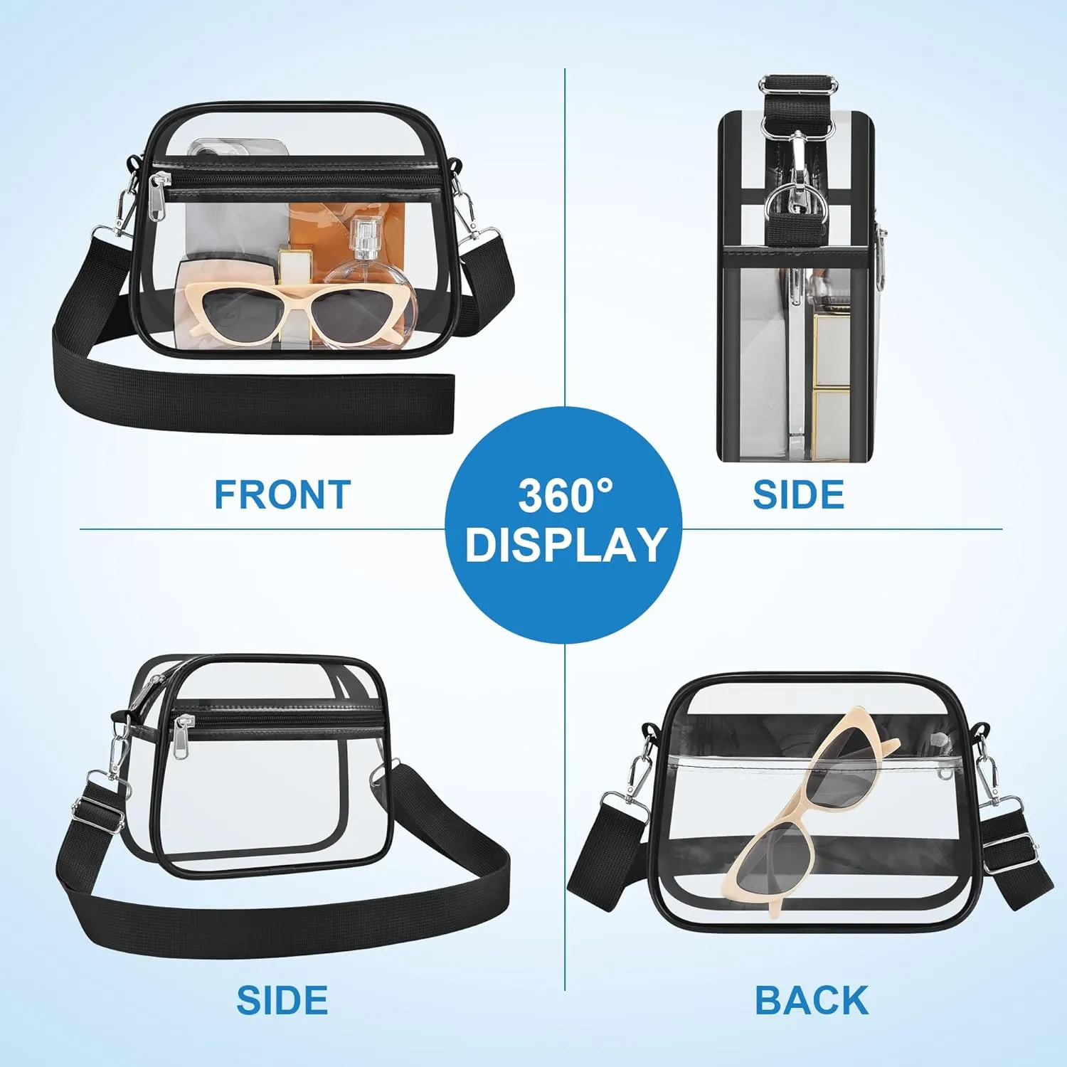 Clear Bag for Stadium Events Mini Small Clear Purse Clear Bag for Stadium Events Concert Sport Work