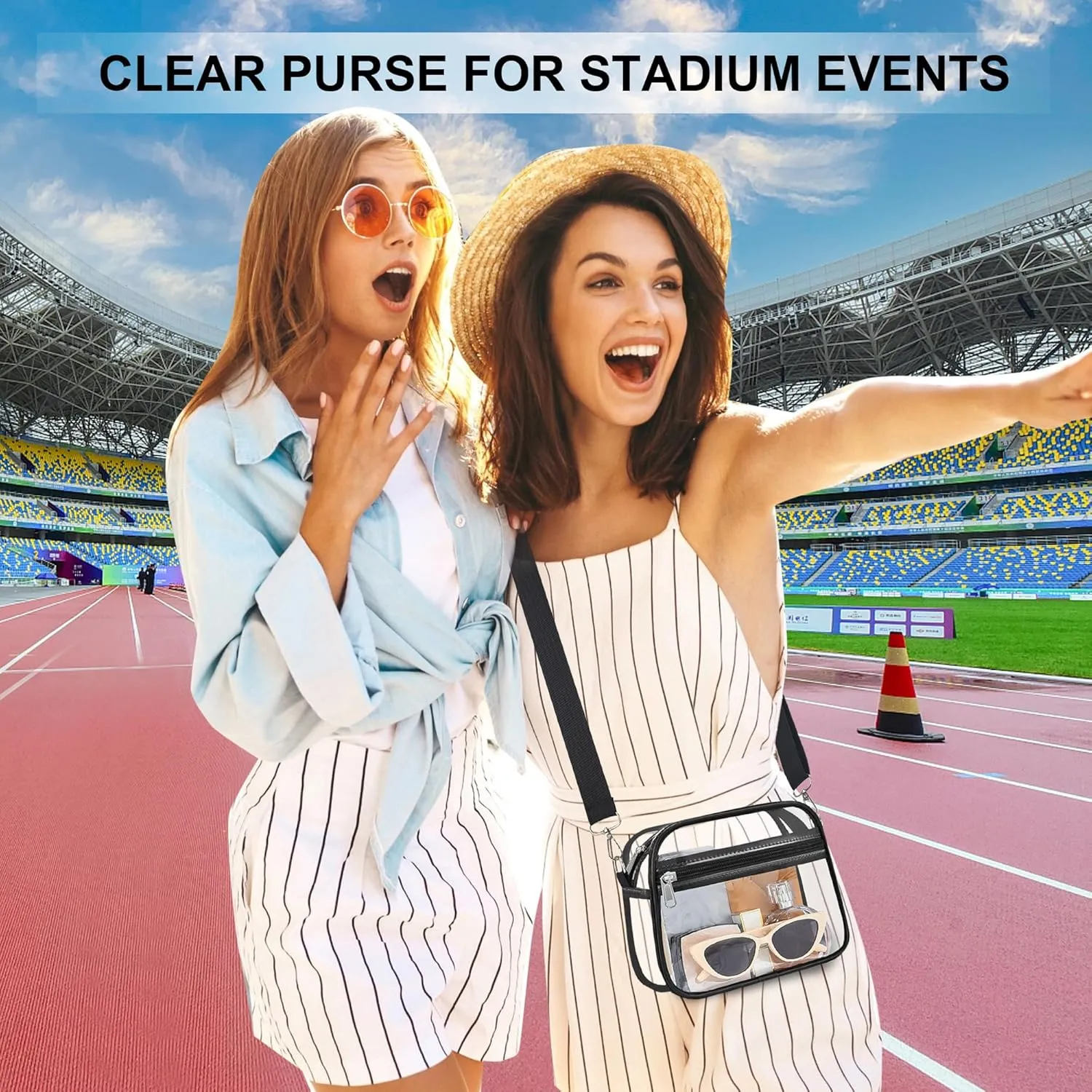 Clear Bag for Stadium Events Mini Small Clear Purse Clear Bag for Stadium Events Concert Sport Work