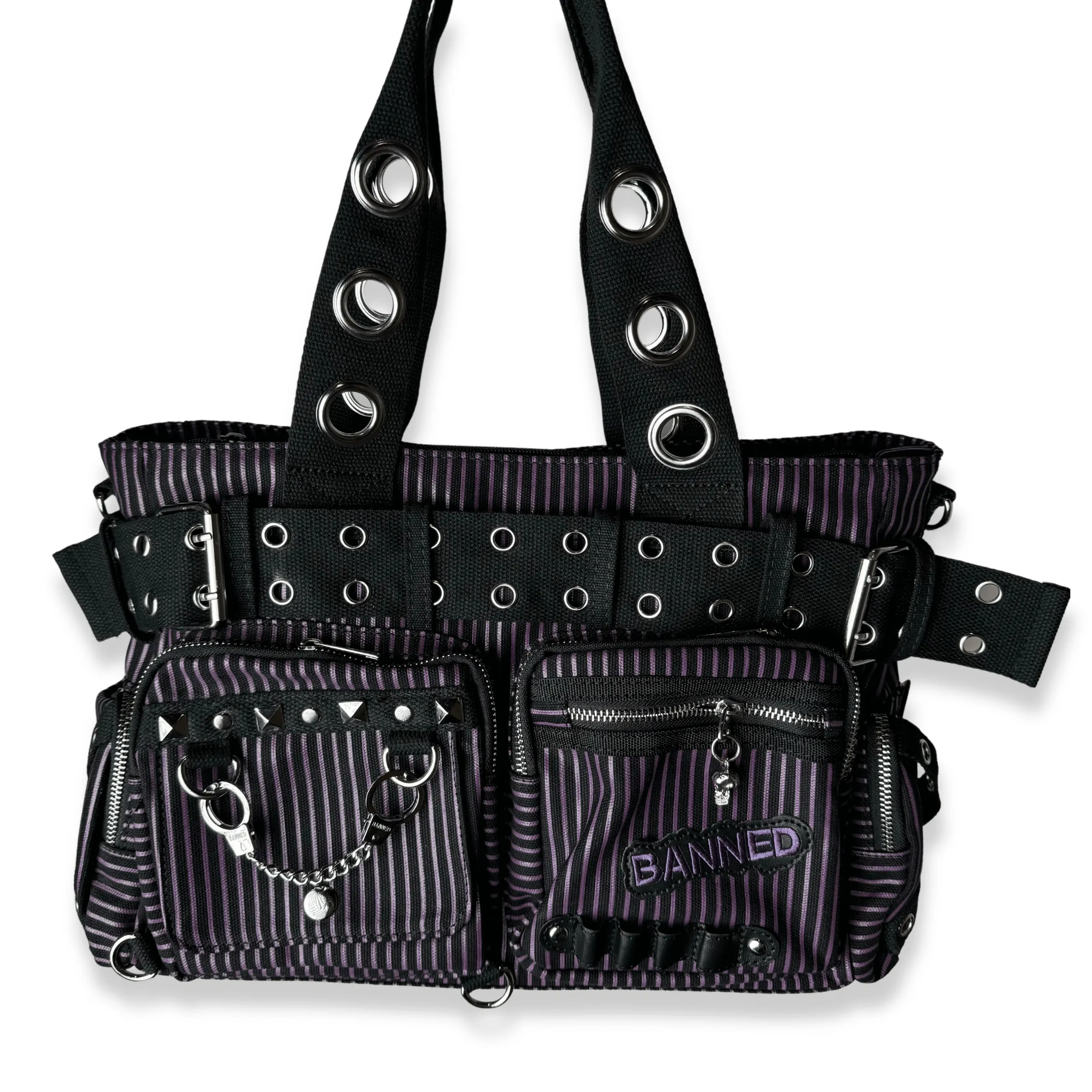 Convertible Belt Shoulder Bags with Grommets