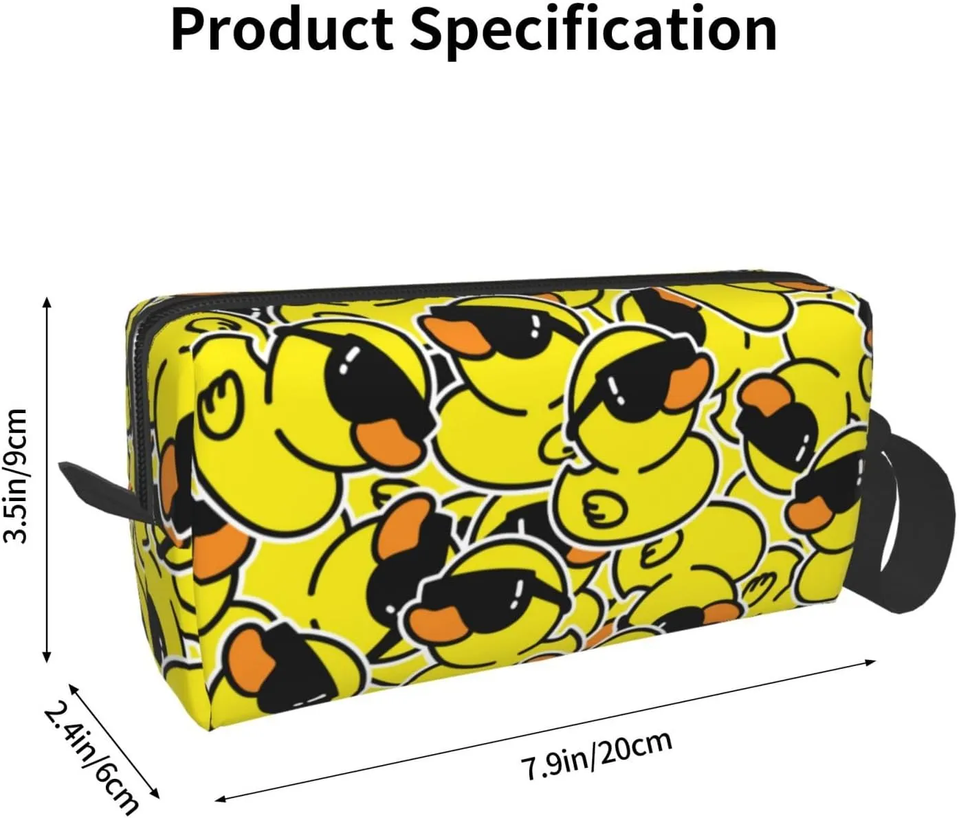Cool Duck Cartoon Fun Makeup Bag Organizer Small Cosmetic Bags Portable Travel Toiletry Bag With Handle Simple Accessories Storage Zipper Pouch For Women Girl