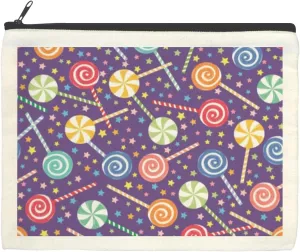 Cosmetic Bag Makeup Bag with Zipper Multicolored Caramel Candies Ladies Tote Bag Aesthetic Design Women's Pencil Case 8.856.88 In for Women Large Capacity Cute Toiletry Bag Travel, Office