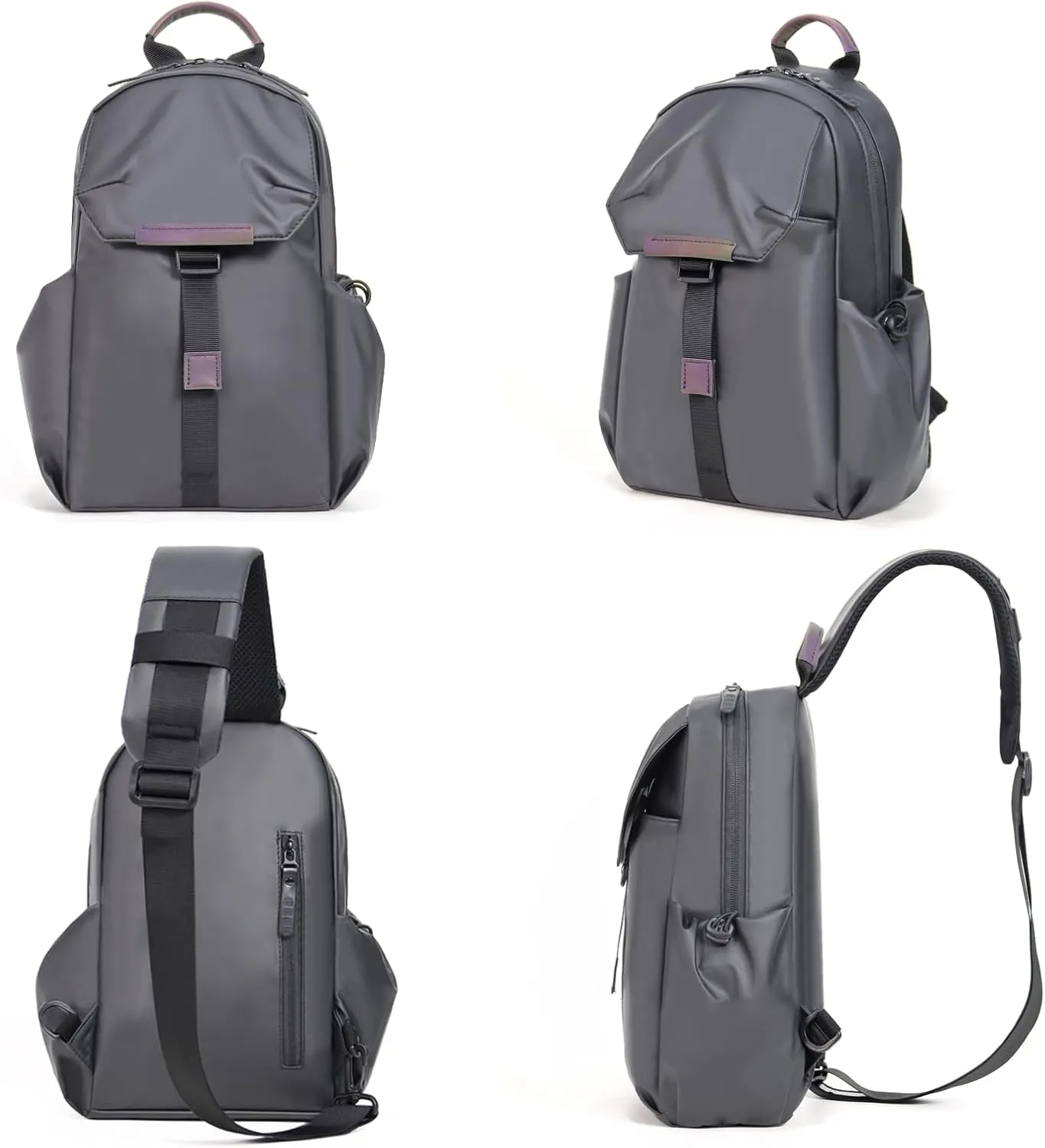 Crossbody Sling Backpack Sling Bag Travel Hiking Chest Bag DaypackWater-Resistant (gray, small)