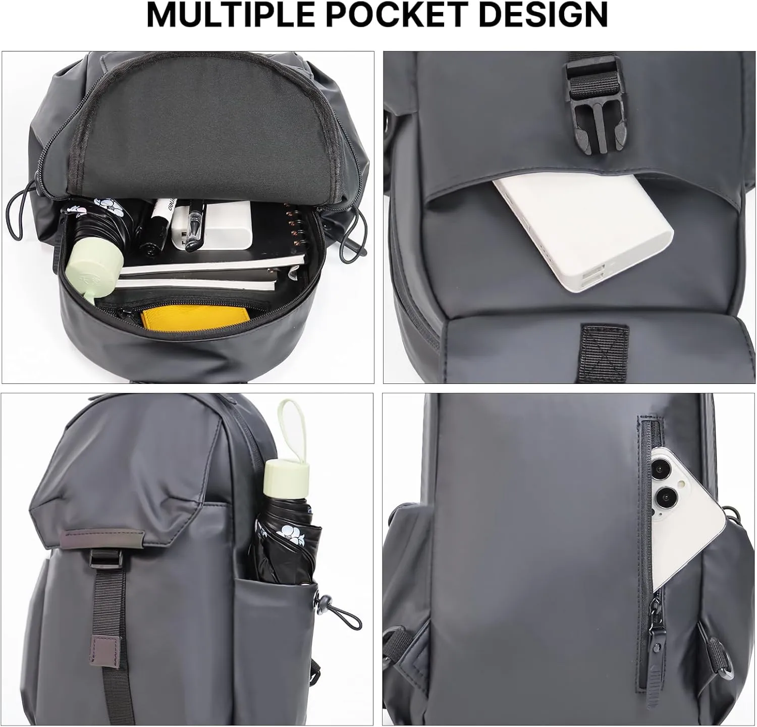 Crossbody Sling Backpack Sling Bag Travel Hiking Chest Bag DaypackWater-Resistant (gray, small)