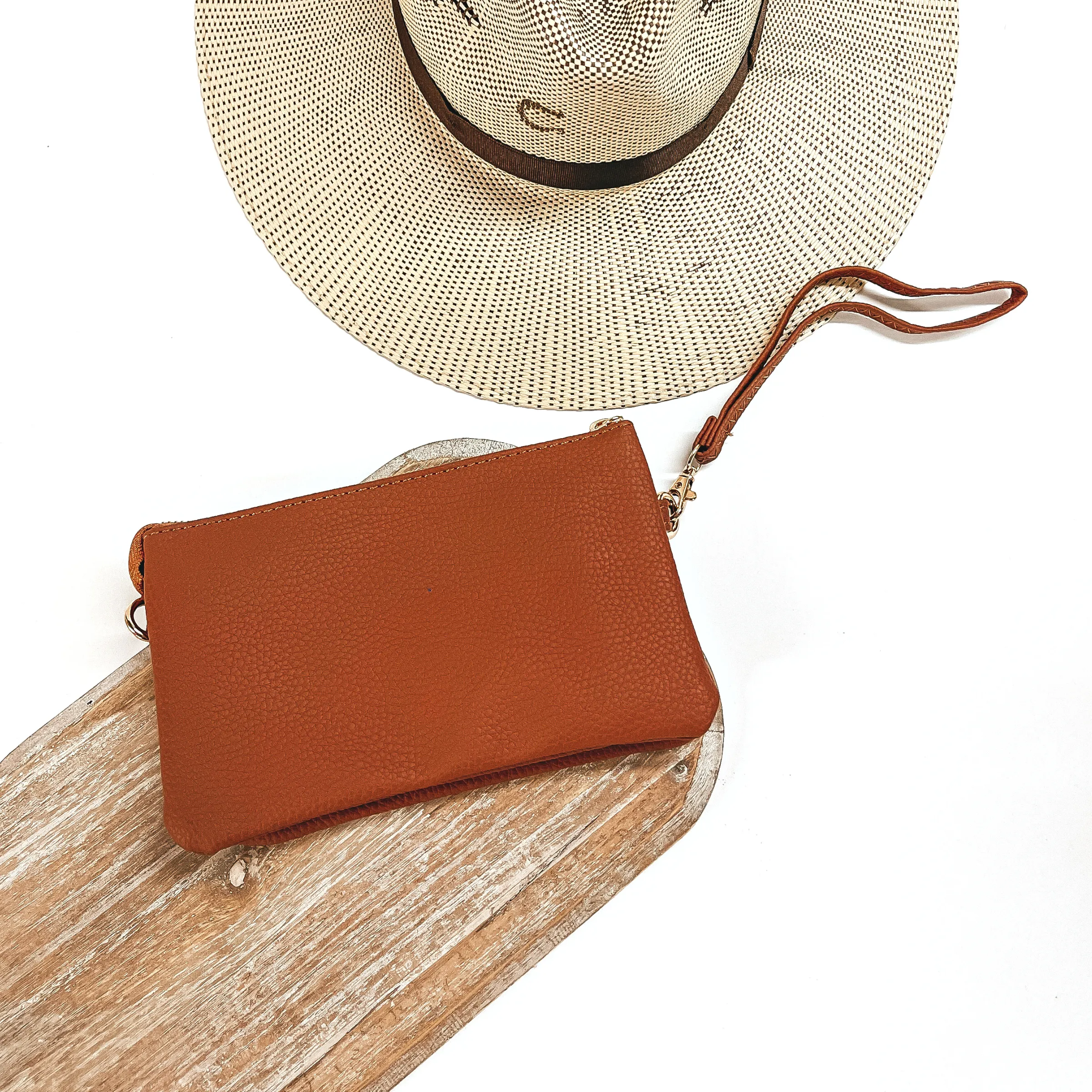 Dashing Darling Zip-Around Wallet with Removeable Strap in Tan