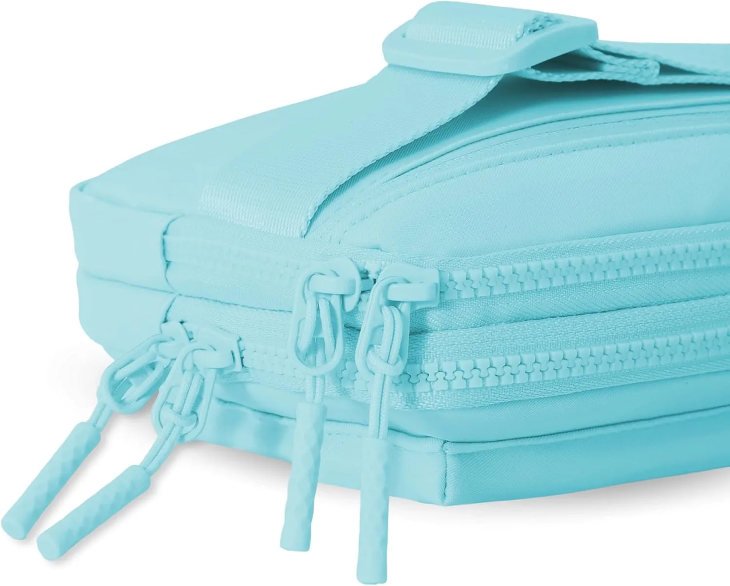 FORZAROCKET Essential  Belt Bag w/Long Strap 70"  Double Compartment  Crossbody Bag w/Extended Strap  Fanny Pack for Women Men  Two-Way Zipper Sling Bag  Travel & Plus Size Friendly, Icing Blue