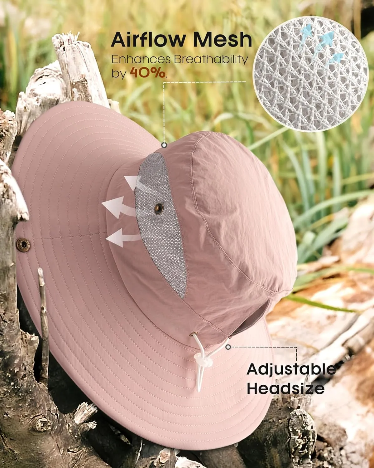 FURTALK Womens Sun Hat with Ponytail Hole Beach Hiking Summer Wide Brim UPF 80  Outdoor Protection Foldable Bucket Hat