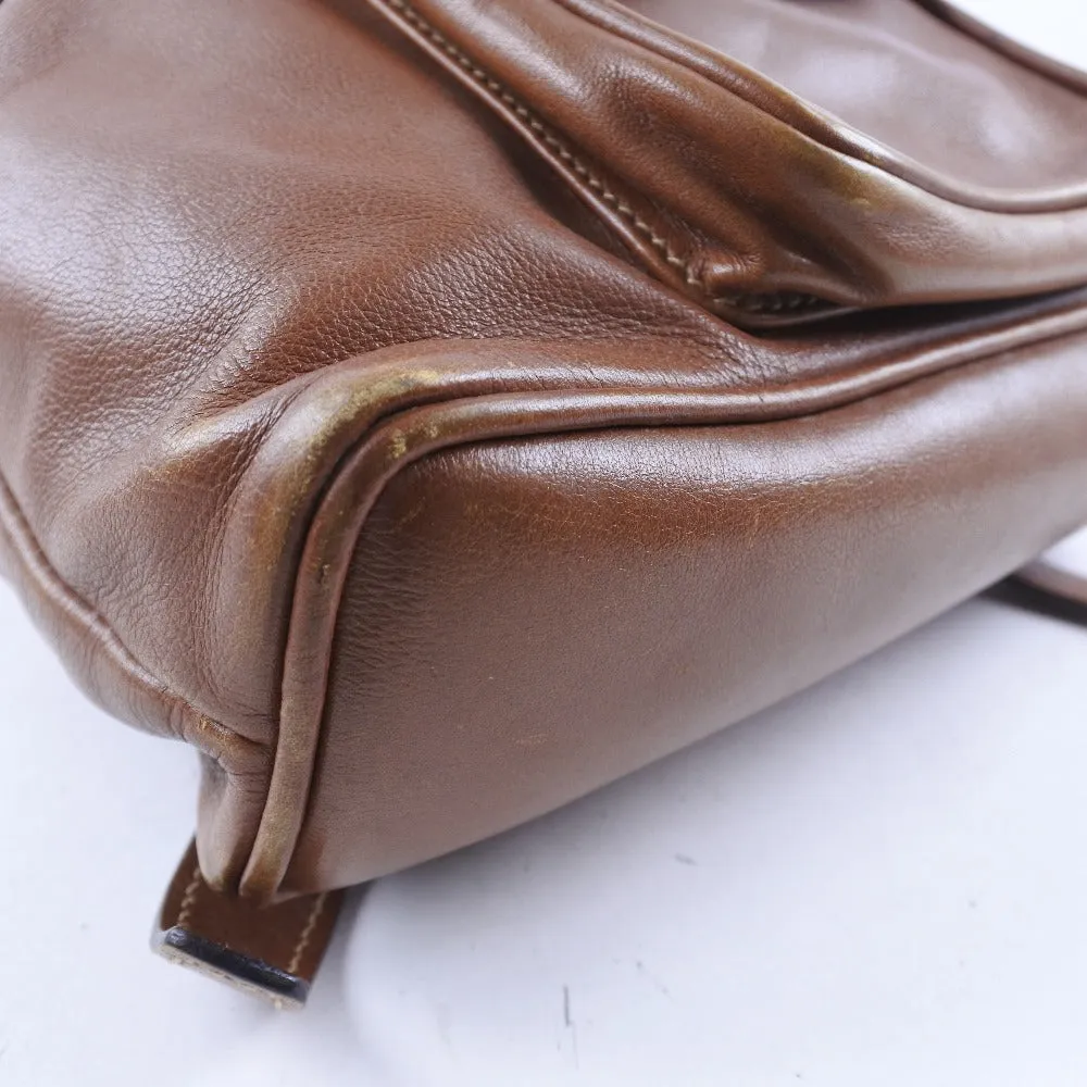 GUCCI Backpack 003.1705.0030 Calfskin Brown Bamboo Women Used