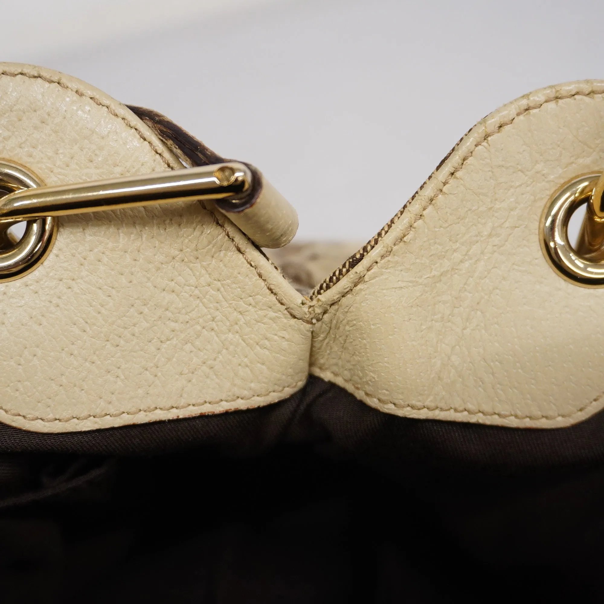 GUCCI  GG Canvas Handbag 121023 Women's Handbag Beige,Ivory