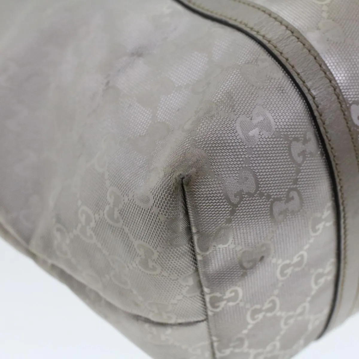 GUCCI GG Canvas Shoulder Bag Silver 197953  uy130