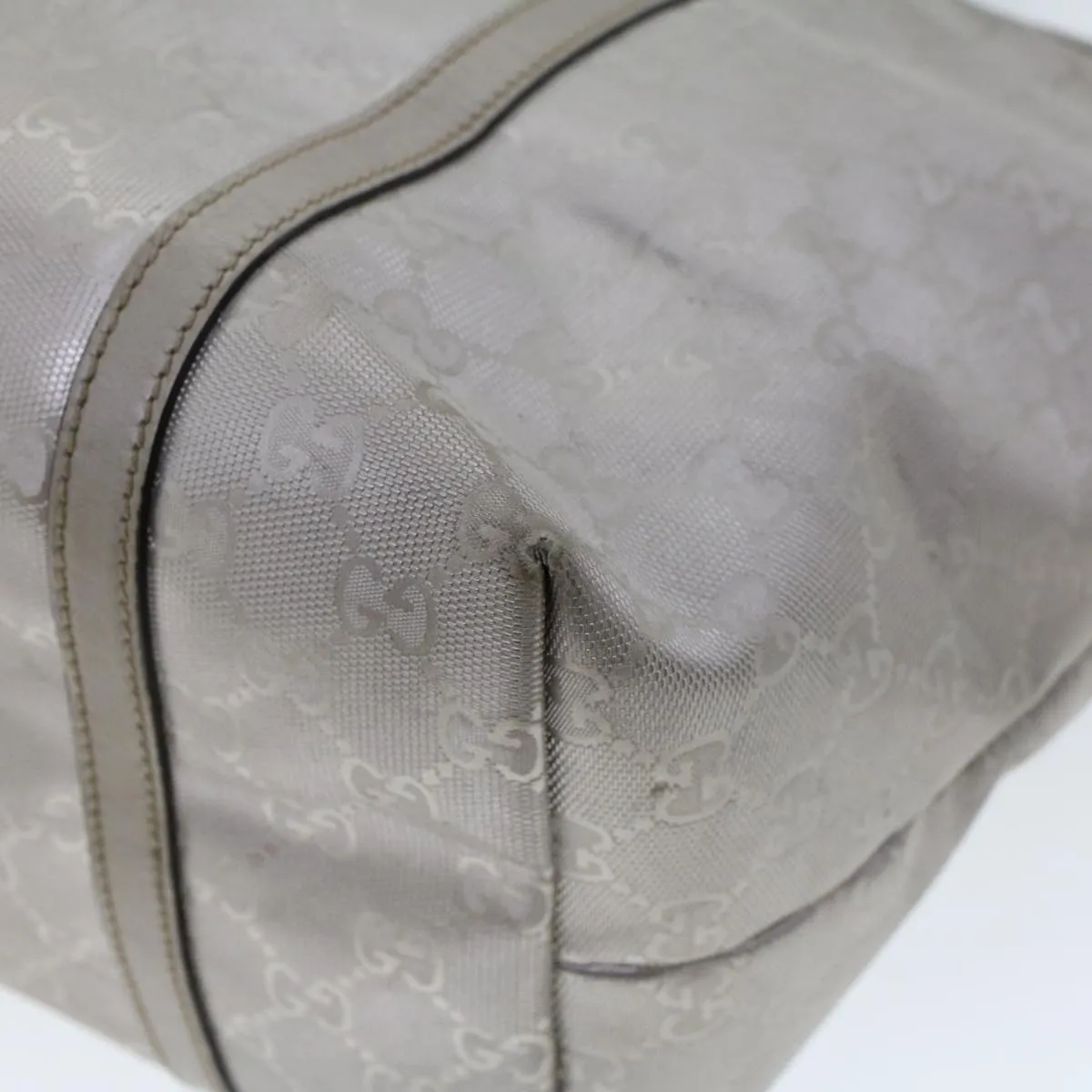 GUCCI GG Canvas Shoulder Bag Silver 197953  uy130