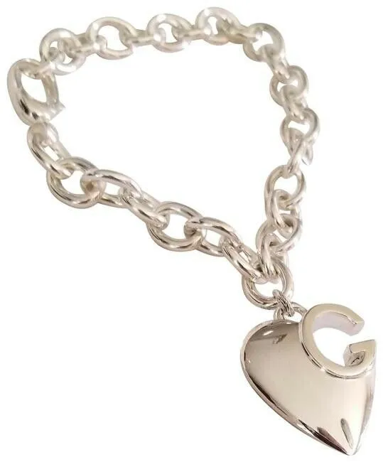 GUCCI GG CHARLOTTE HEART CHARM BRACELET