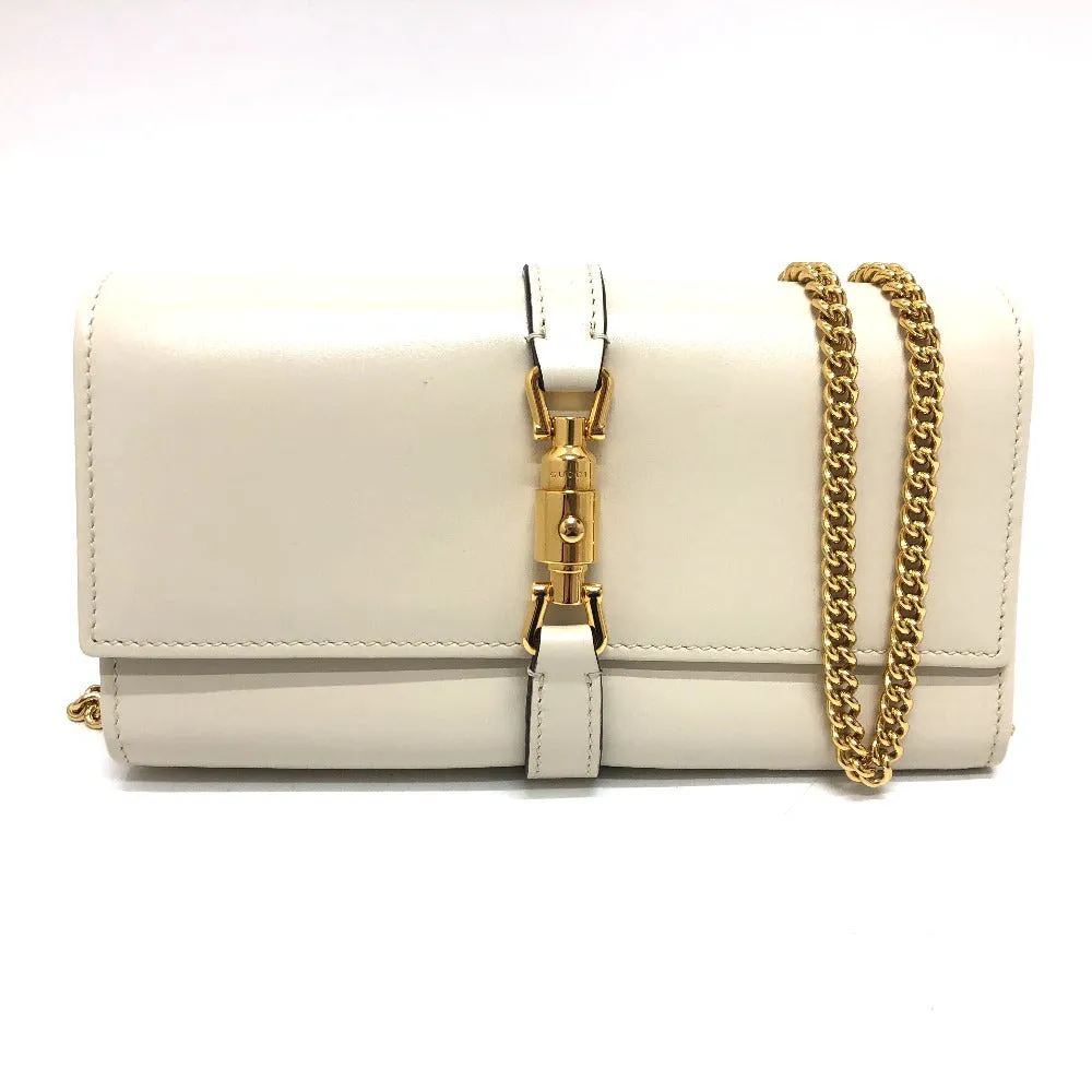 GUCCI Long Wallet Purse 652681 leather white Jackie 1961 Women Used