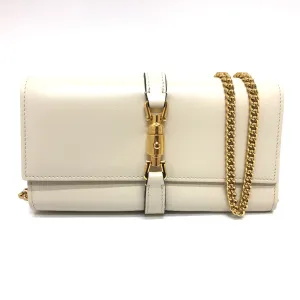 GUCCI Long Wallet Purse 652681 leather white Jackie 1961 Women Used