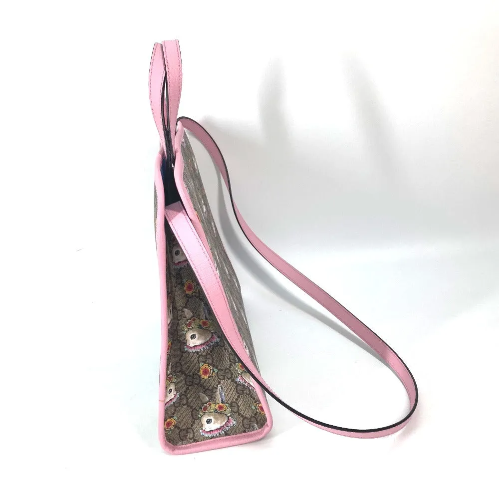 GUCCI Tote Bag 630542 GG canvas Beige x pink Children's Rabbit Yuko Higuchi
