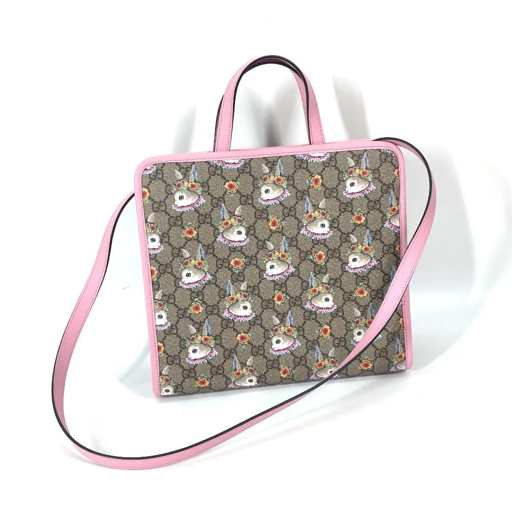 GUCCI Tote Bag 630542 GG canvas Beige x pink Children's Rabbit Yuko Higuchi