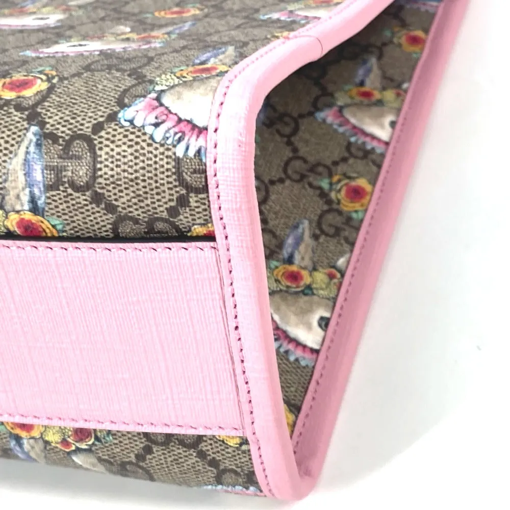GUCCI Tote Bag 630542 GG canvas Beige x pink Children's Rabbit Yuko Higuchi