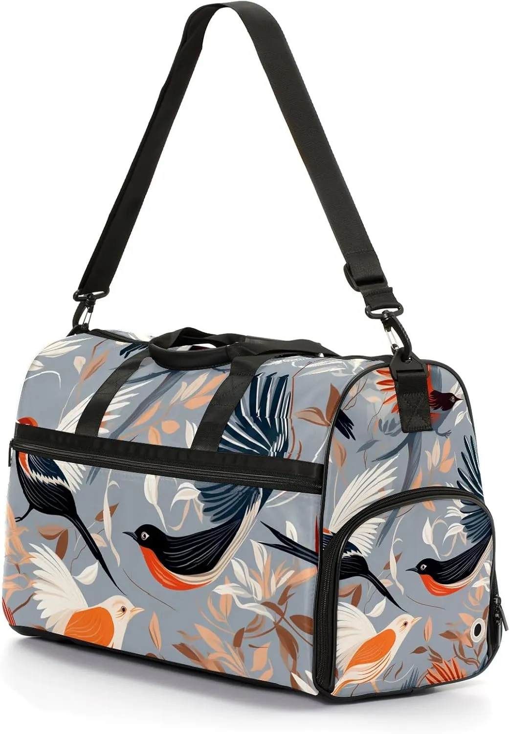 Gym Bag for Women, Carry on Weekender Overnight Bag, Travel Duffel Bags, Personal Item Travel Bag Tote Bag Workout Dance Bag, Chinese Painting Bird - 1