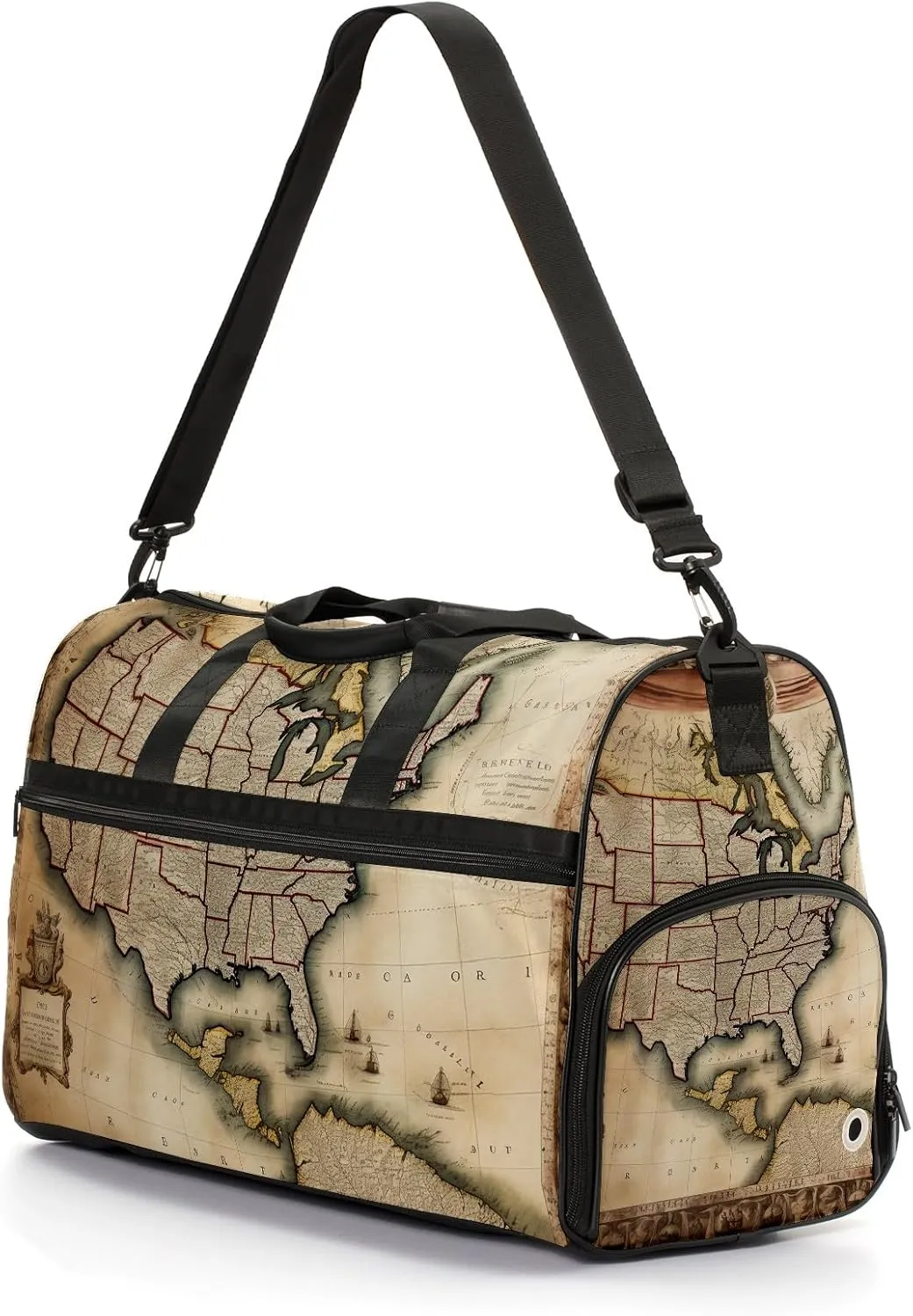 Gym Bag for Women Men, Yoga Bag with Shoe Pocket, Travel Duffel Tote Bag for Plane, Workout, Swimming, Weekend Overnight Bag Carry on Bag Hospital Holdalls, America Map - 28