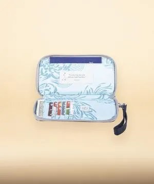 Haiku Intrepid RFID Wallet in Rosewood, Stone Gray, Cherry Blossom, River RockBlue, Gray Poplar & Black