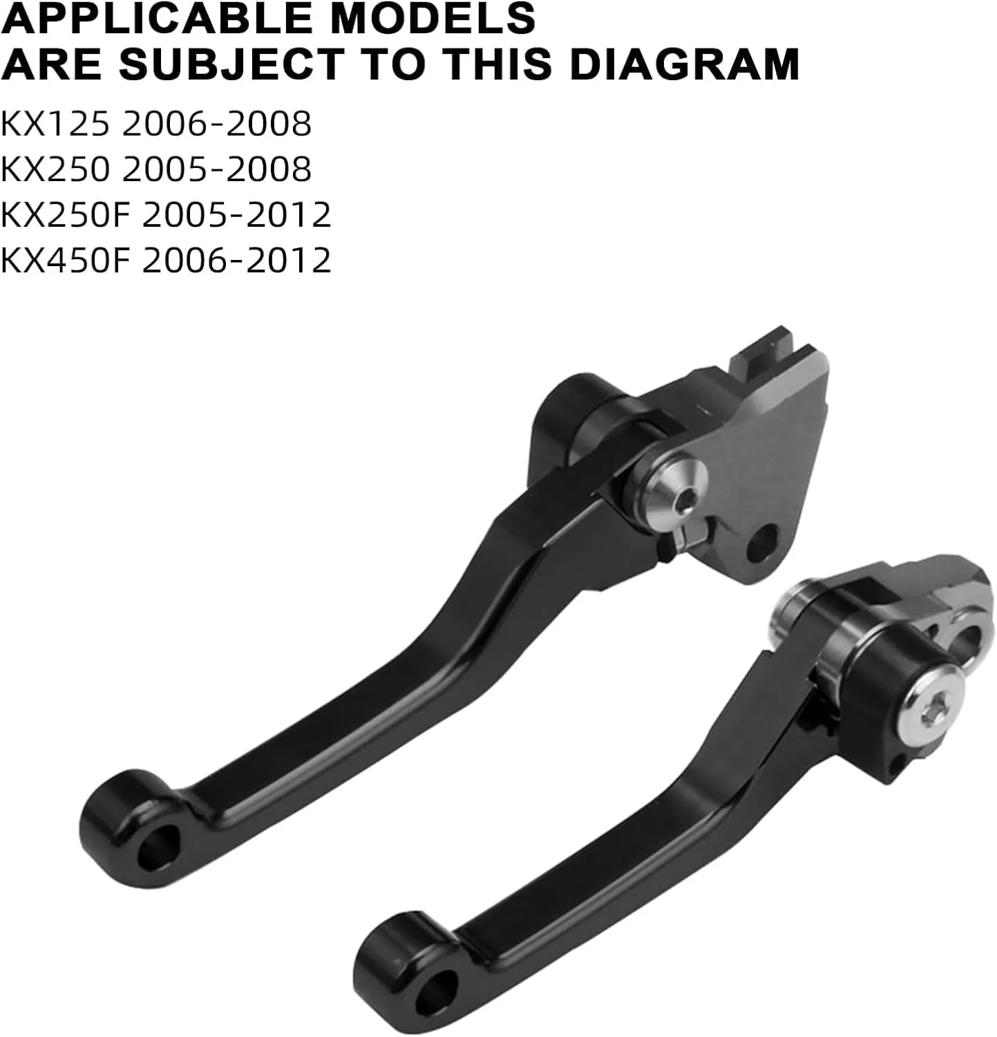 JFG RACING Billet Pivot Foldable Clutch Brake Lever for KX125 06-08/KX250 05-08/KX250F 05-12/KX450F 06-12 - Black