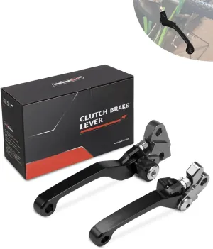 JFG RACING Billet Pivot Foldable Clutch Brake Lever for KX125 06-08/KX250 05-08/KX250F 05-12/KX450F 06-12 - Black