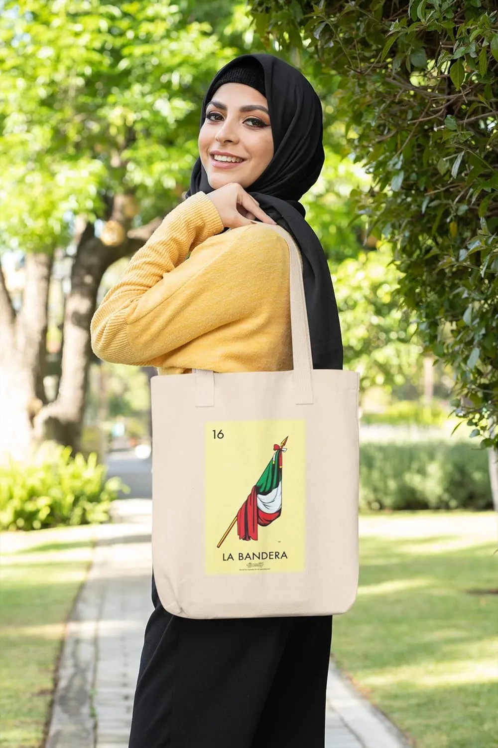 La Bandera Flag Loteria Card Mexican Latina Graphic Tote Bag for Adults