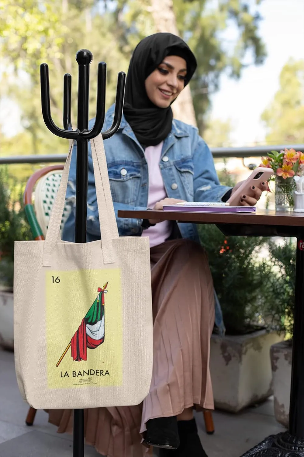 La Bandera Flag Loteria Card Mexican Latina Graphic Tote Bag for Adults