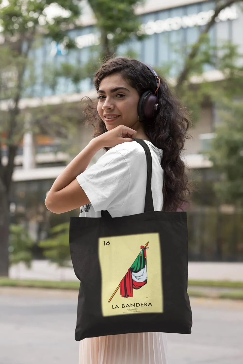 La Bandera Flag Loteria Card Mexican Latina Graphic Tote Bag for Adults