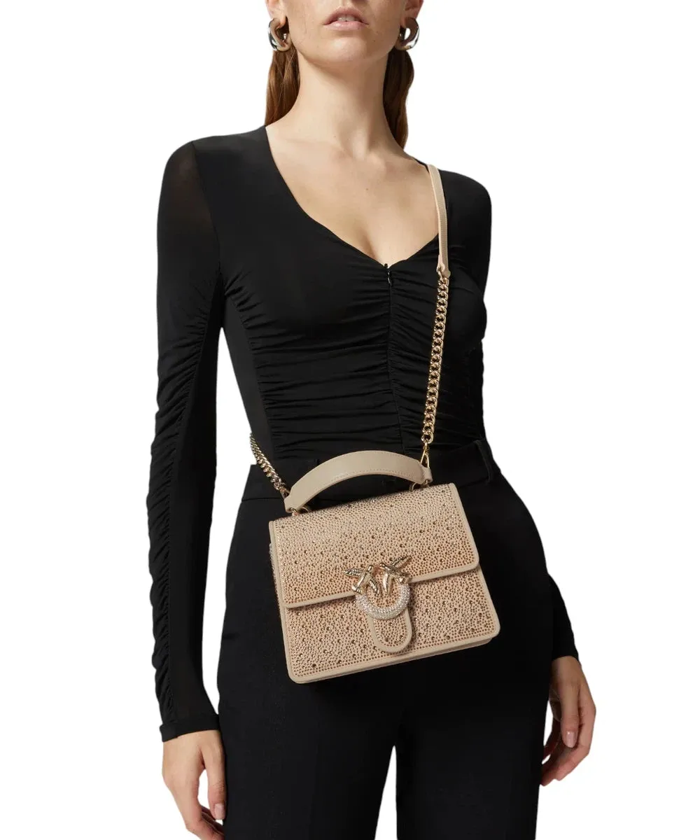 Mini Love Bag a Mano con Strass Sfumati
