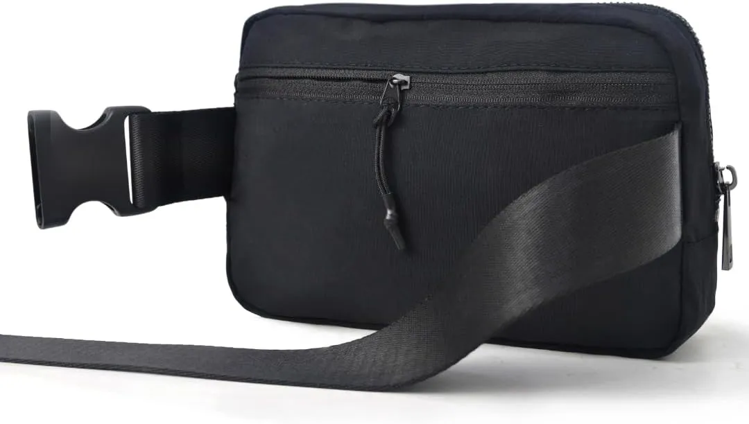 NGIL Mini Belt Bag for Women Crossbody Pack Workout Traveling Running Hiking Waist Bag with Adjustable Strap(Black)