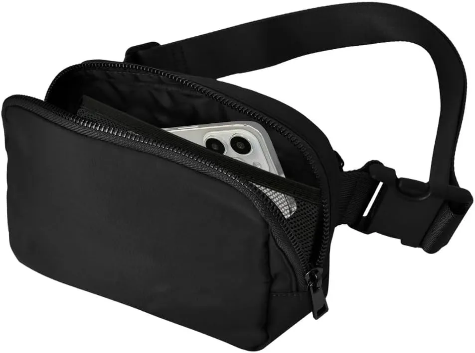 NGIL Mini Belt Bag for Women Crossbody Pack Workout Traveling Running Hiking Waist Bag with Adjustable Strap(Black)