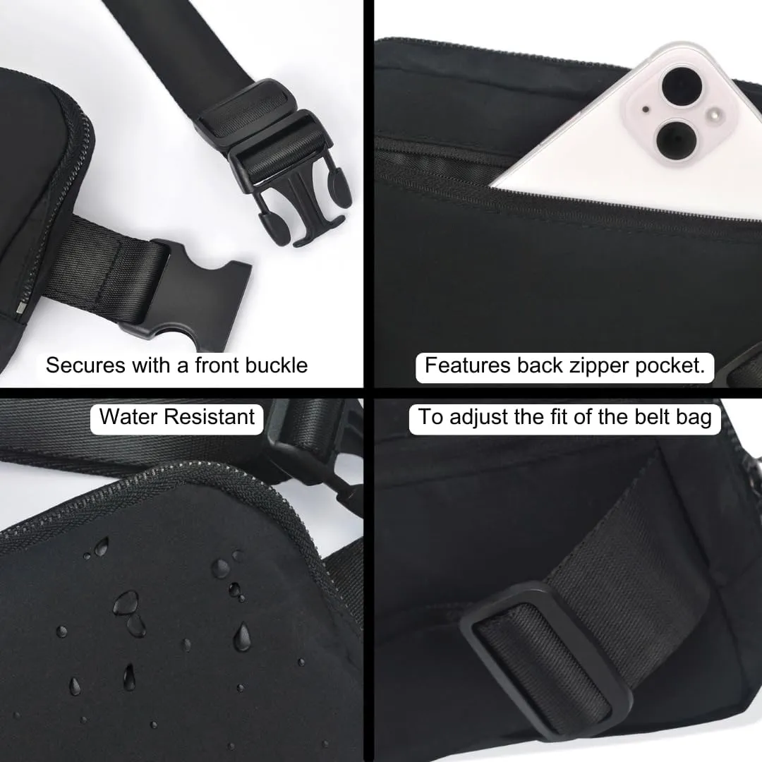 NGIL Mini Belt Bag for Women Crossbody Pack Workout Traveling Running Hiking Waist Bag with Adjustable Strap(Black)