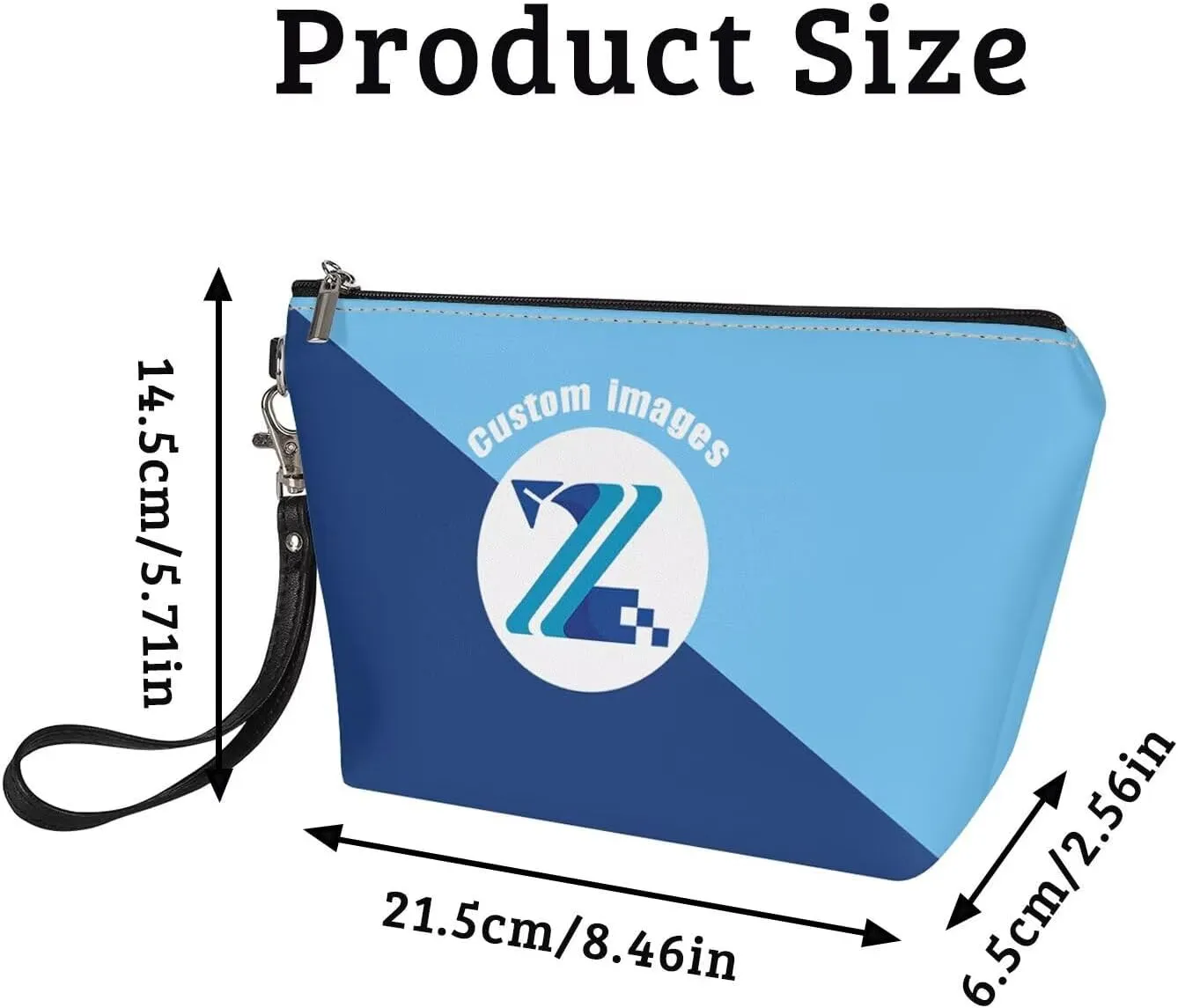 Personalized Makeup Bag for Her  Vegan Leather Waterproof Cosmetic Organizer with Sturdy Zipper & Wrist Strap, 8.46" Slim Travel Toiletry Bag Essentials, Perfect Bridesmaid Gift Pink A