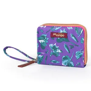 Po Campo Bill Fold Wallet, Purple Petals