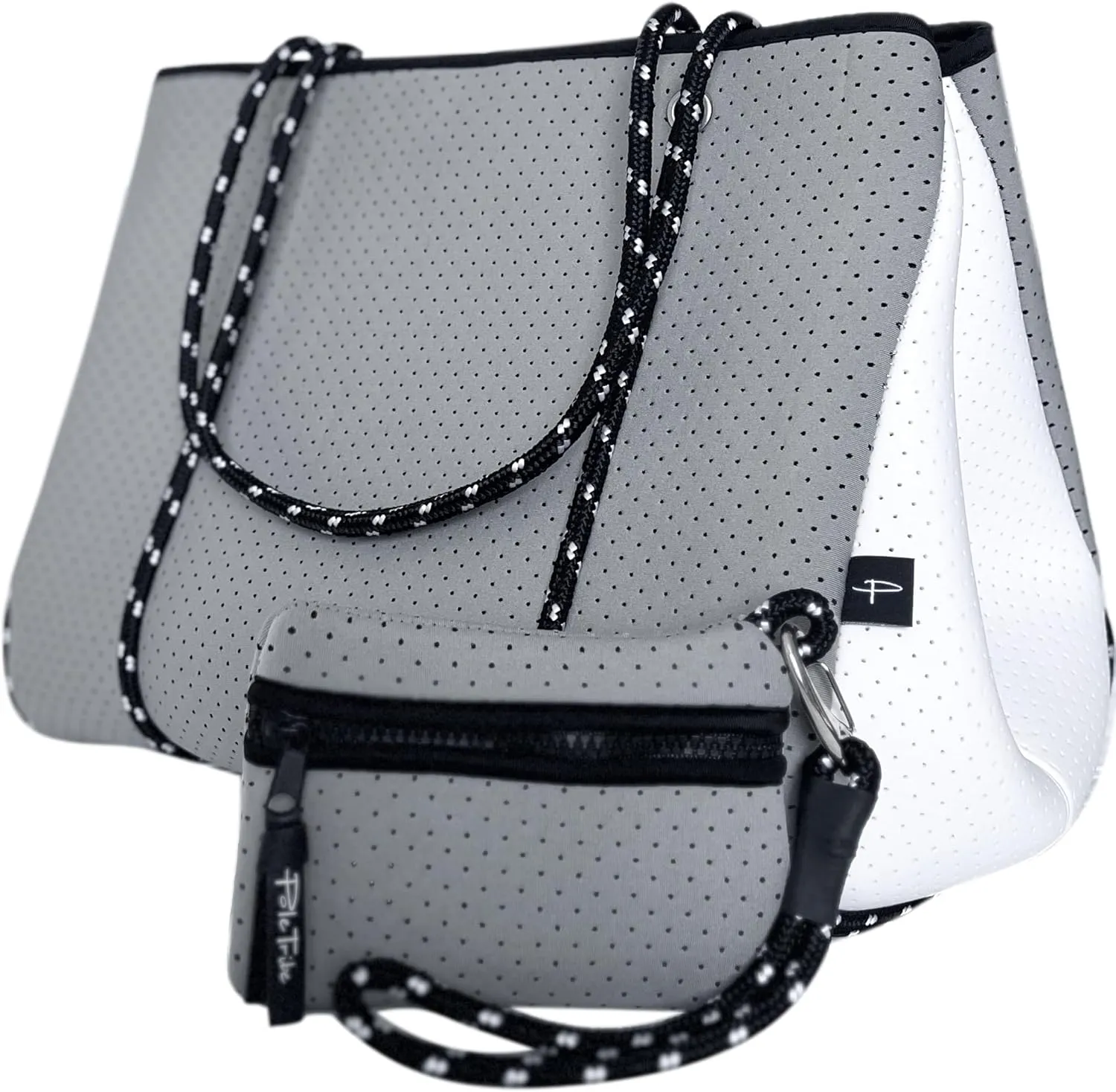 Pole Tribe Neoprene Tote - Large Beach, Gym, Travel Bag & Wallet, Water-Resistant, Durable, Lightweight, Sailor Rope Design
