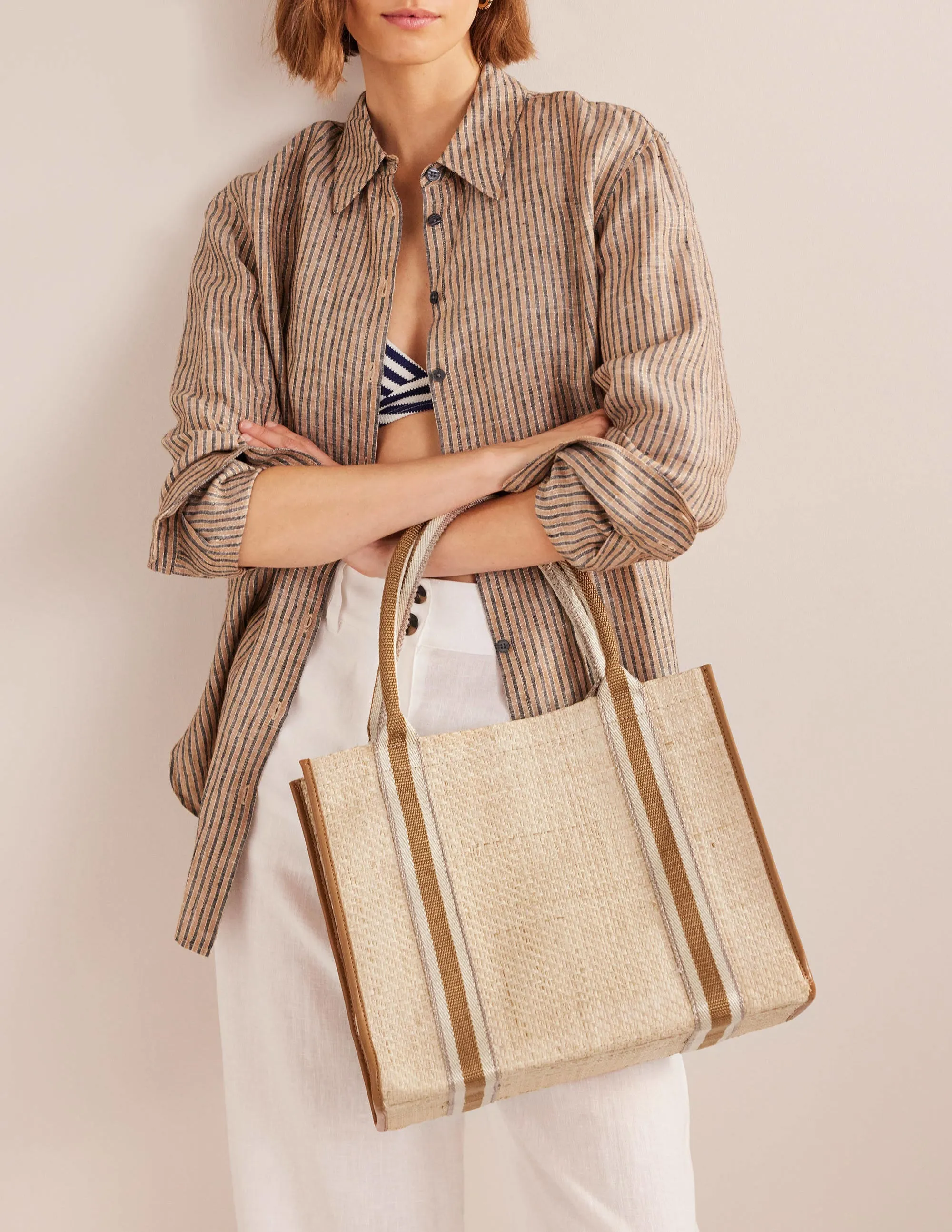 Raffia Tote Bag-Raffia
