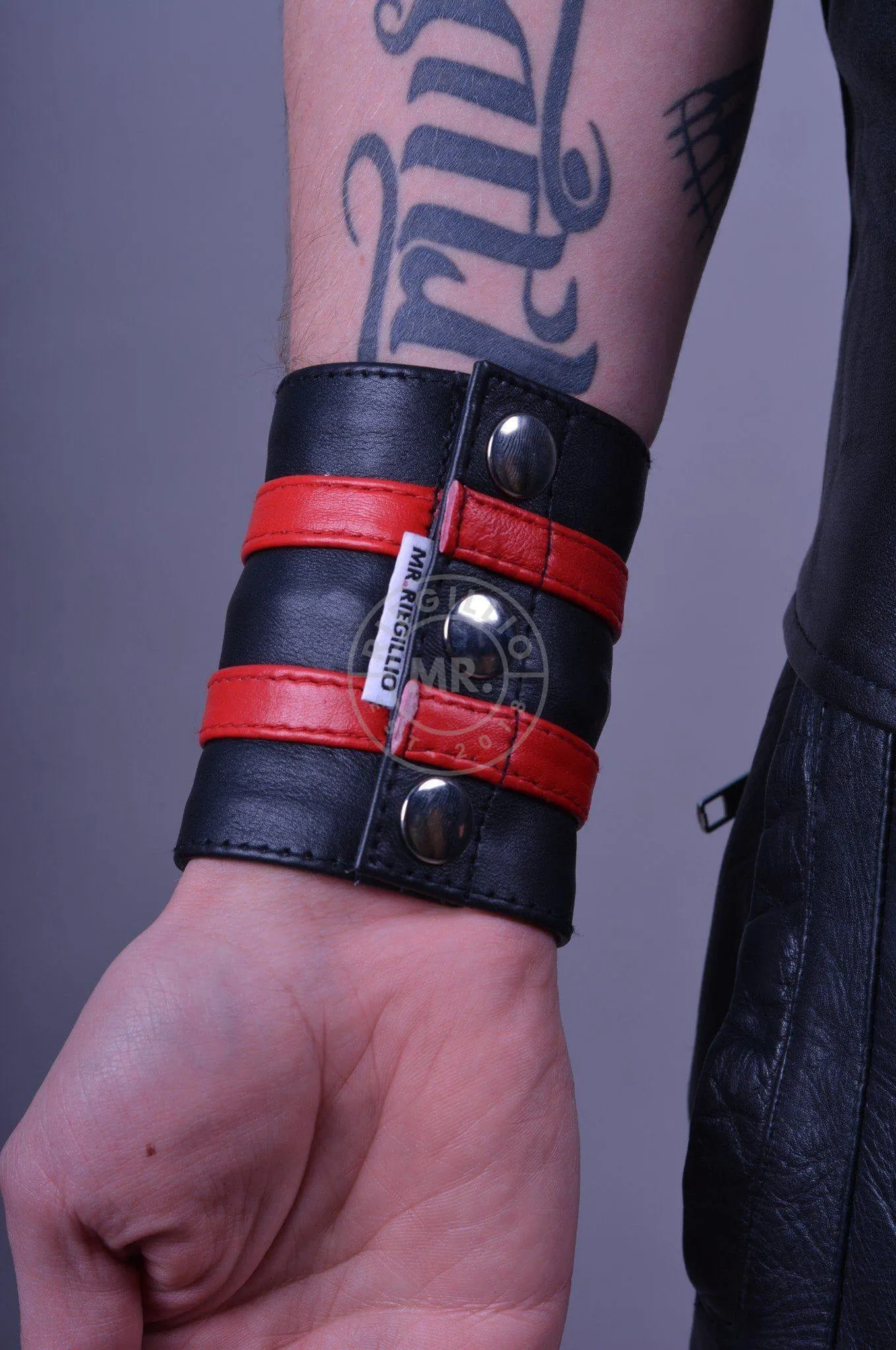 Red Wrist Wallet - Double Stripe