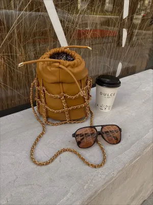 Salome Chainlink Bucket Bag (Gingerbread)