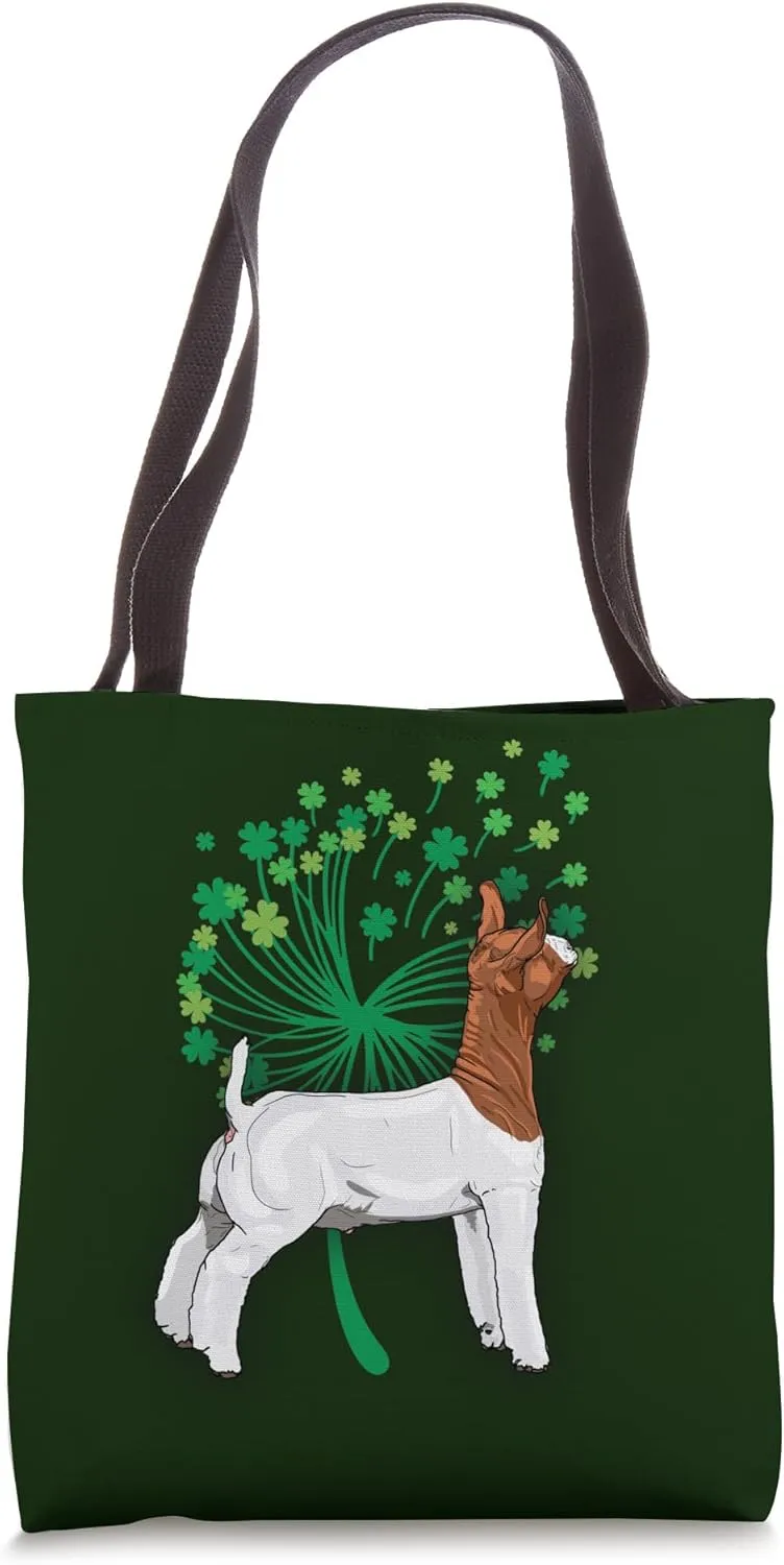 Show Market Wether Boer Goat Four Leaf Clover Dandelion Tote Bag