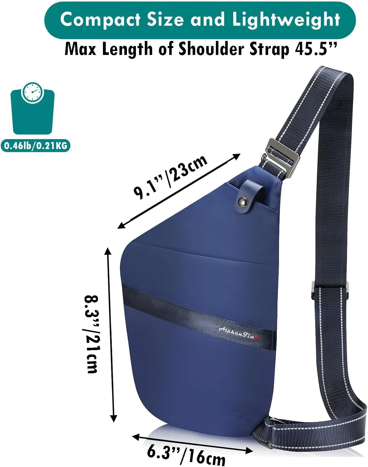 Sling Bag For Men Women Slim Anti-theft Crossbody Shoulder Daypack Lightweight Ergonomics Personal Flex Bag