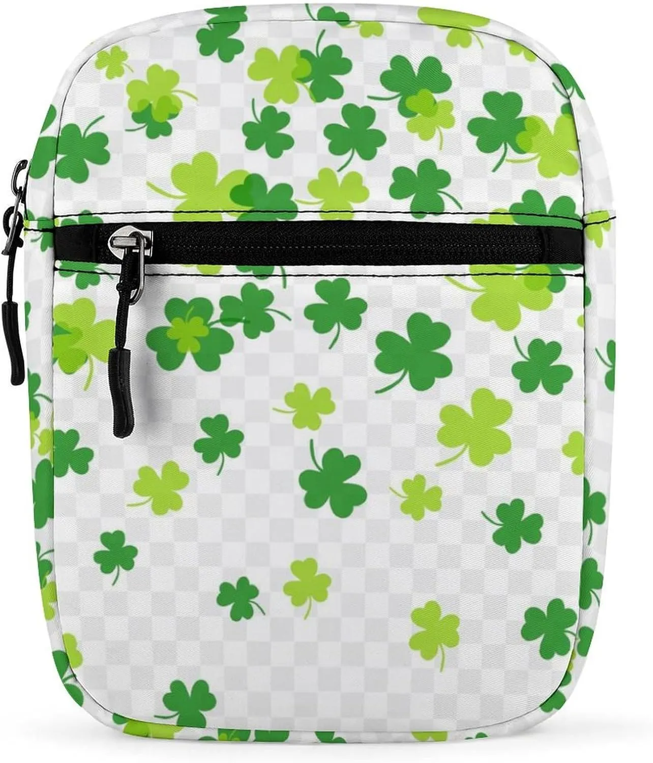 St. Patrick's Day Shamrock Mini Messenger Bag Small Satchel Green Clover Crossbody Bag Cross Body Shoulder Bag With Adjustable Straps